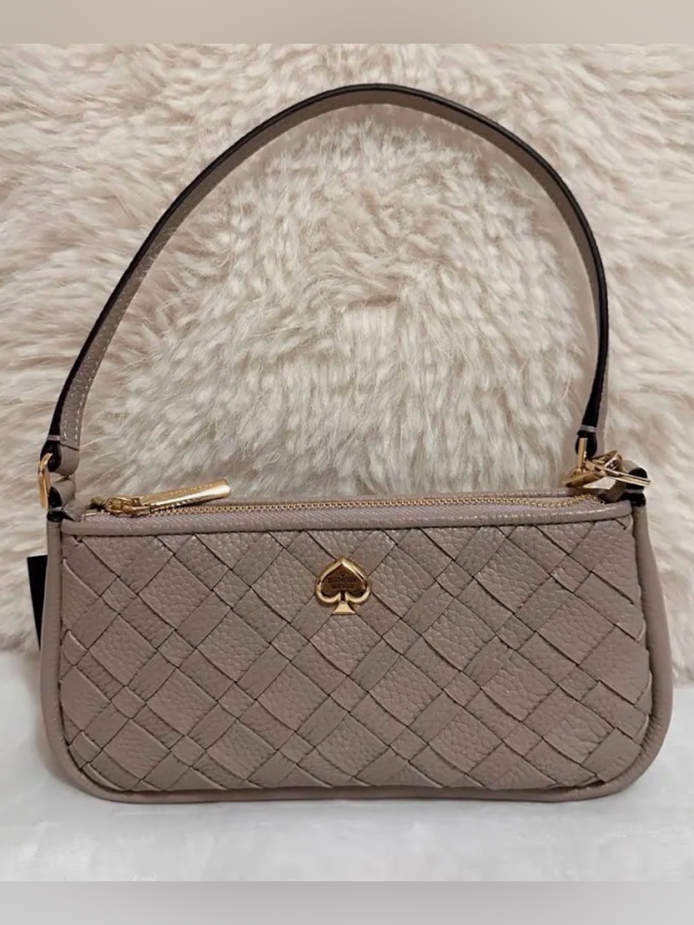 Kate Spade Kayla woven convertible  wristlet (COZY GREY)
